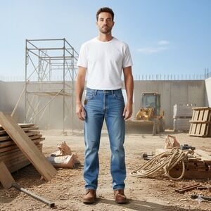 Wrangler Riggs Mens Size 40x32 Workwear Jeans Blue Denim Relaxed Fit Durable